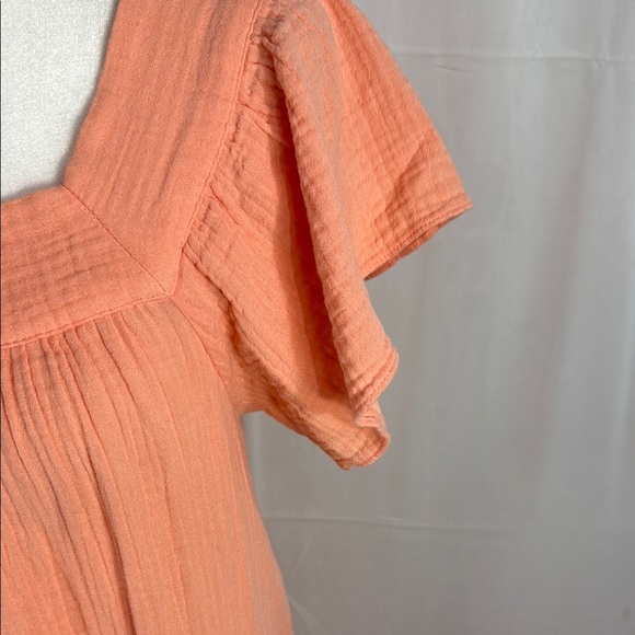Rails Off-Shoulder Gauze Maxi Dress Coral S - Picture 6 of 13